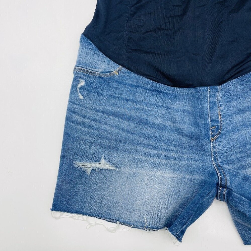 Isabel Maternity by Ingrid & Isabel Size 10 Over Belly Full Panel Jean Shorts - Picture 3 of 7